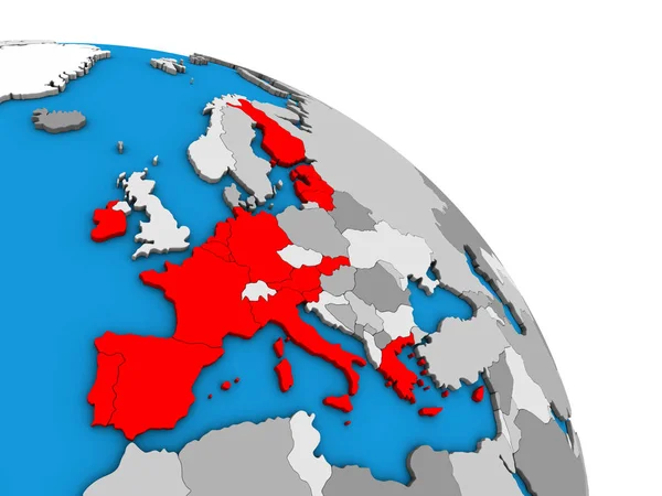 Los Estados Miembros Eurozona Simple Mundo Político Azul Ilustración —  Fotos de Stock