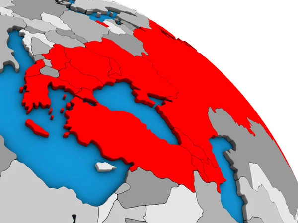 黑海经合组织国家在简单的蓝色政治3D — 图库照片