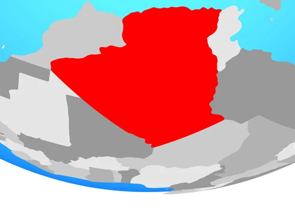 Algerije Eenvoudige Politieke Wereldbol Illustratie — Stockfoto