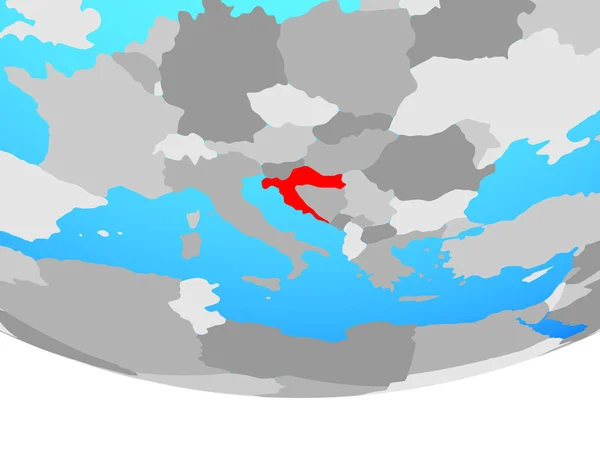 単純な政治的世界のクロアチア イラストレーション — ストック写真