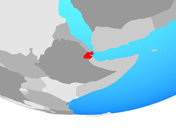 Djibouti Eenvoudige Politieke Wereldbol Illustratie — Stockfoto