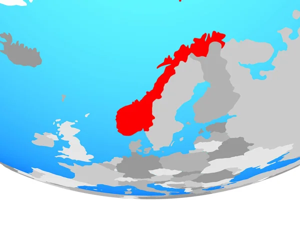 Norsko Jednoduché Politické Globe Obrázek — Stock fotografie