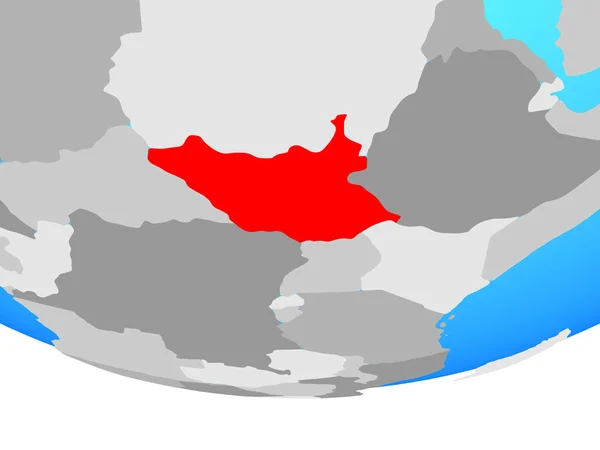 Південний Судан Простий Політичних Земної Кулі Ілюстрація — стокове фото