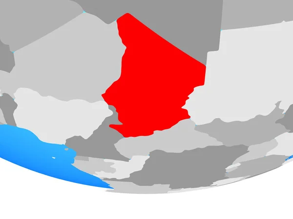 Чад Простом Политическом Глобусе Иллюстрация — стоковое фото