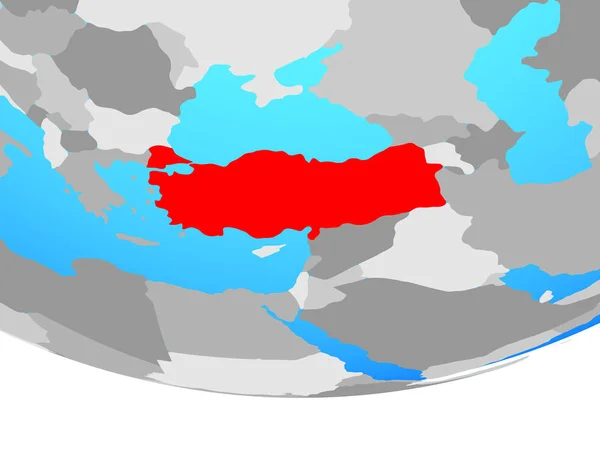 Turchia Semplice Globo Politico Illustrazione — Foto Stock