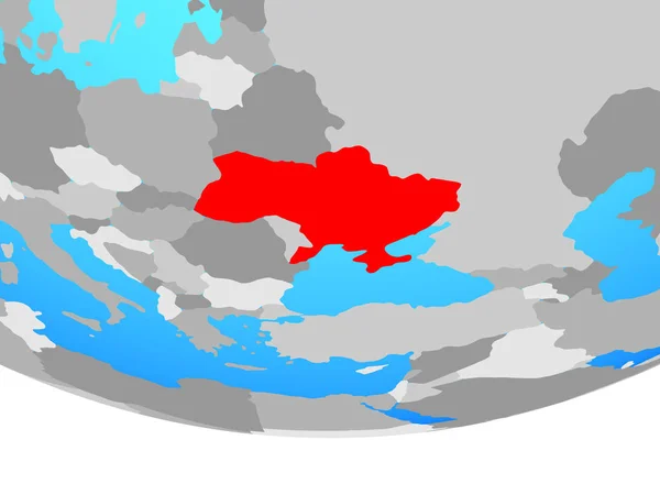 Ukraina Enkla Politiska Jordglob Illustration — Stockfoto