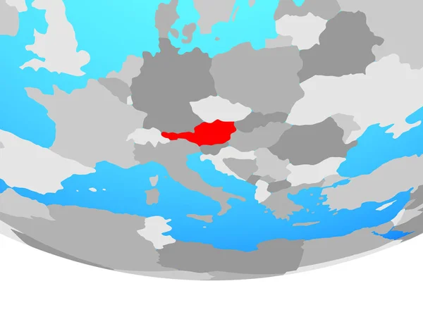 Austria Proste Globus Polityczny Ilustracja — Zdjęcie stockowe