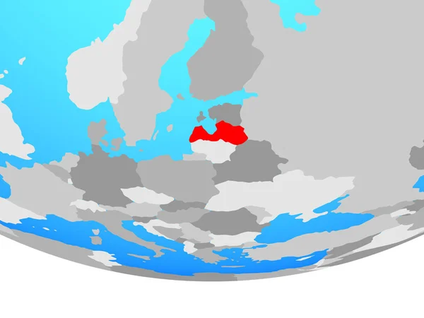 Lotyšsko Jednoduché Politické Globe Obrázek — Stock fotografie