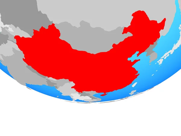 Китай Простий Політичних Земної Кулі Ілюстрація — стокове фото