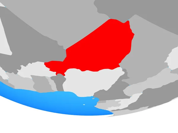 Нігер Простий Політичних Земної Кулі Ілюстрація — стокове фото