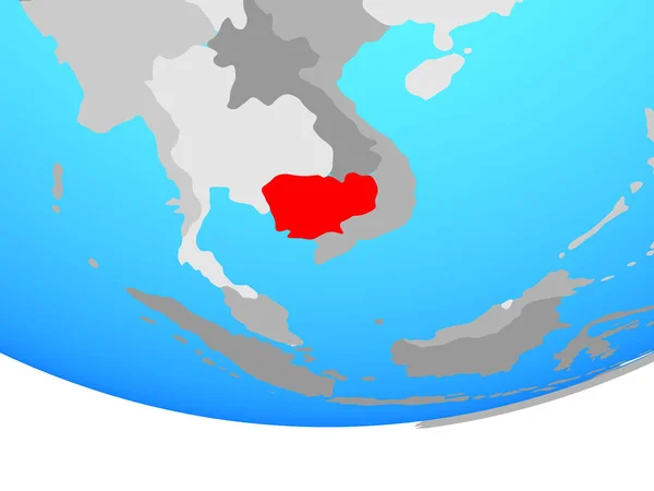 Камбоджа Простий Політичних Земної Кулі Ілюстрація — стокове фото