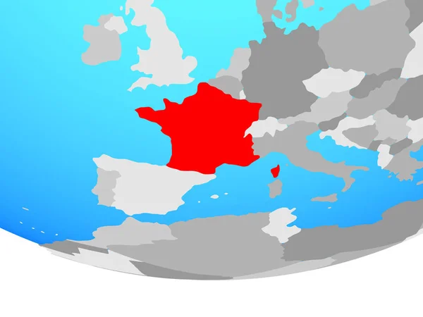 Франція Простий Політичних Земної Кулі Ілюстрація — стокове фото