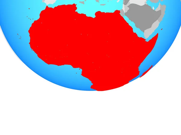 Afryka Proste Globus Polityczny Ilustracja — Zdjęcie stockowe