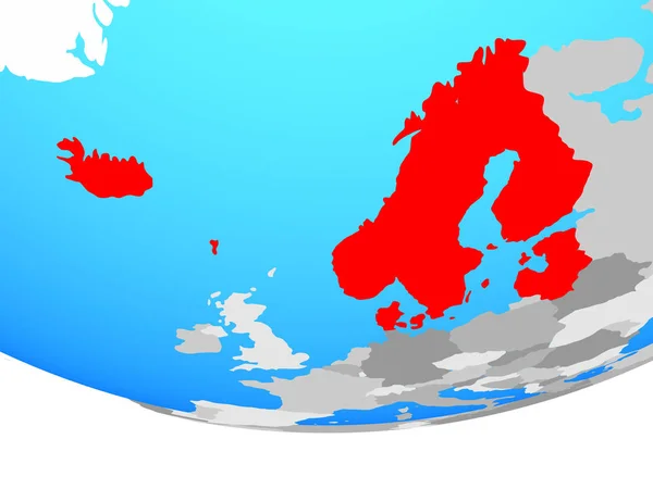 Norte Europa Simples Globo Político Ilustração — Fotografia de Stock