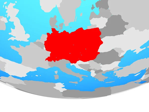 Europa Central Num Mundo Político Simples Ilustração — Fotografia de Stock