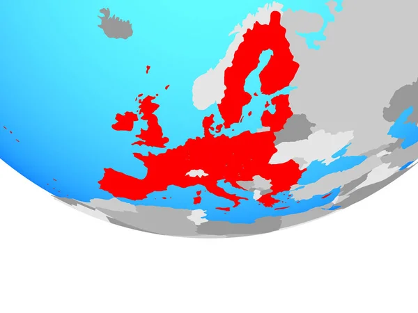 Európai Unió Egyszerű Politikai Földgömb Illusztráció — Stock Fotó