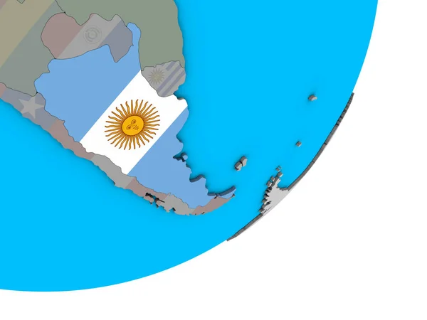 Argentina Con Bandera Nacional Globo Azul Político Ilustración — Foto de Stock