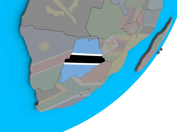 Botswana Con Bandera Nacional Globo Azul Político Ilustración — Foto de Stock