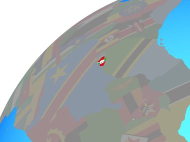 Burundi dünya üzerinde katıştırılmış ulusal bayrak ile. 3D çizim.