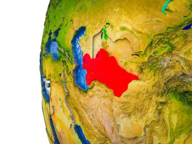 Asean üye devletler görünür ülkeler ve sulu okyanusların 3d dünya üzerinde vurgulanır. 3D çizim.
