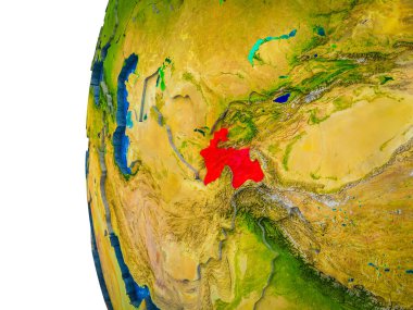 Asean üye devletler görünür ülkeler ve sulu okyanusların 3d dünya üzerinde vurgulanır. 3D çizim.