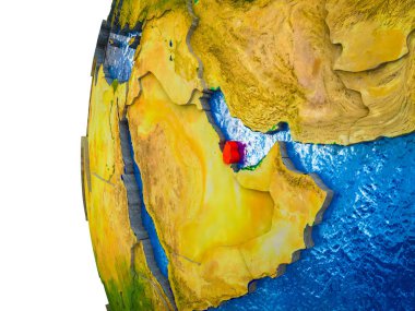 Asean üye devletler görünür ülkeler ve sulu okyanusların 3d dünya üzerinde vurgulanır. 3D çizim.