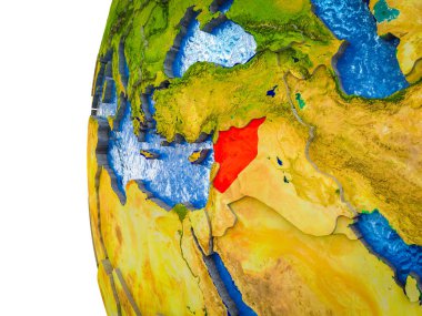 Asean üye devletler görünür ülkeler ve sulu okyanusların 3d dünya üzerinde vurgulanır. 3D çizim.