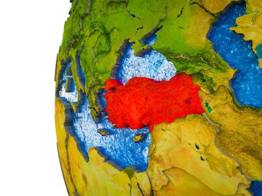 Asean üye devletler görünür ülkeler ve sulu okyanusların 3d dünya üzerinde vurgulanır. 3D çizim.