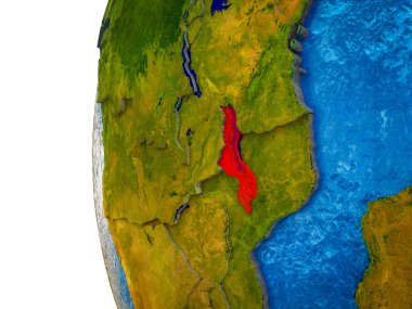 Asean üye devletler görünür ülkeler ve sulu okyanusların 3d dünya üzerinde vurgulanır. 3D çizim.