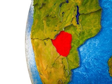 Asean üye devletler görünür ülkeler ve sulu okyanusların 3d dünya üzerinde vurgulanır. 3D çizim.