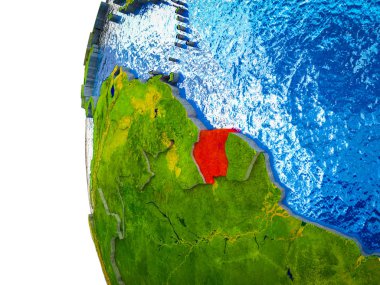 Asean üye devletler görünür ülkeler ve sulu okyanusların 3d dünya üzerinde vurgulanır. 3D çizim.