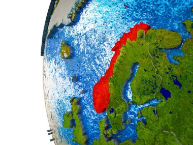 Asean üye devletler görünür ülkeler ve sulu okyanusların 3d dünya üzerinde vurgulanır. 3D çizim.