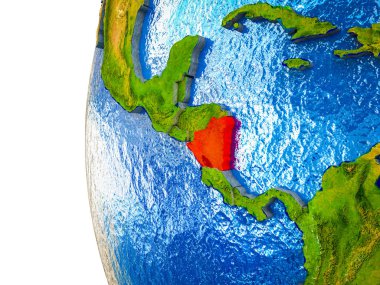 Asean üye devletler görünür ülkeler ve sulu okyanusların 3d dünya üzerinde vurgulanır. 3D çizim.