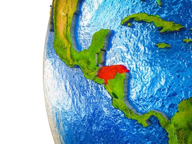 Asean üye devletler görünür ülkeler ve sulu okyanusların 3d dünya üzerinde vurgulanır. 3D çizim.