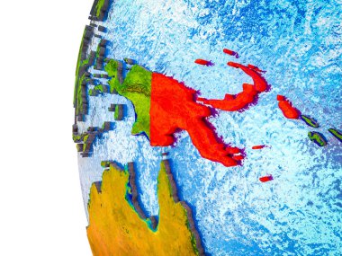 Asean üye devletler görünür ülkeler ve sulu okyanusların 3d dünya üzerinde vurgulanır. 3D çizim.