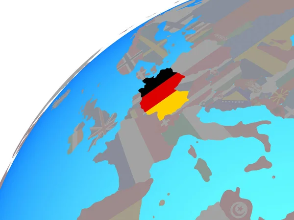 Germany Embedded National Flag Globe Illustration — Stock Photo, Image