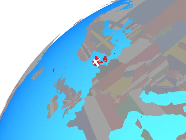 세계에 깃발의 덴마크 일러스트 — 스톡 사진