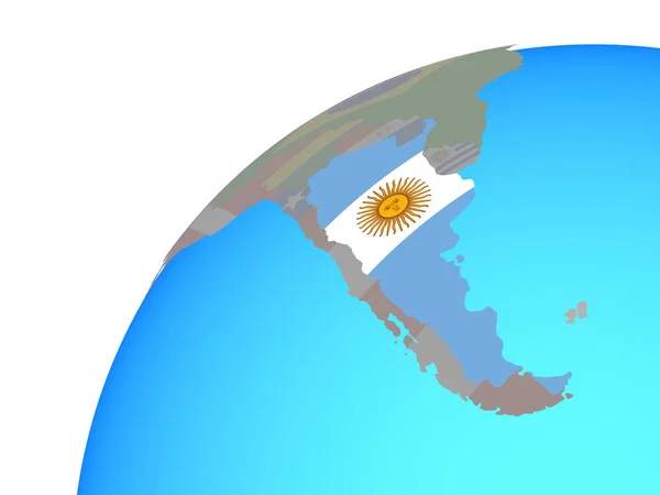 Argentina Med Inbäddade Flagga Globen Illustration — Stockfoto