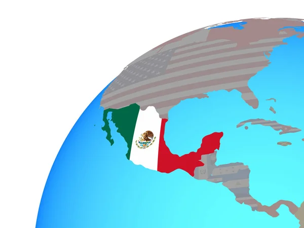Μεξικό Ενσωματωμένο Εθνική Σημαία Στον Κόσμο Απεικόνιση — Φωτογραφία Αρχείου