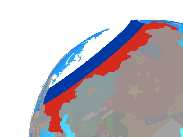 俄罗斯在全球拥有嵌入国旗 — 图库照片