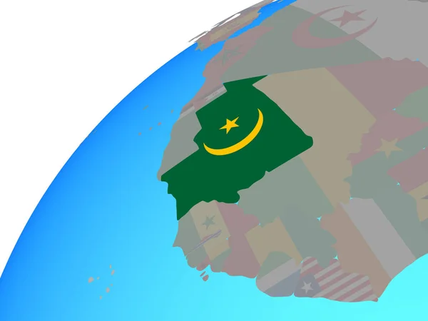 Mauretánie Vloženými Státní Vlajka Světě Obrázek — Stock fotografie