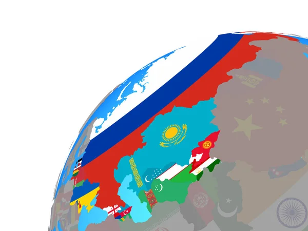 Former Soviet Union Embedded National Flags Globe Illustration — Stock Photo, Image
