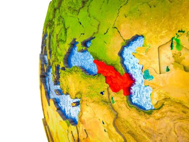Asean üye devletler görünür ülkeler ve sulu okyanusların 3d dünya üzerinde vurgulanır. 3D çizim.
