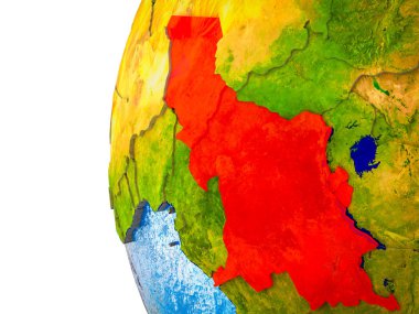 Asean üye devletler görünür ülkeler ve sulu okyanusların 3d dünya üzerinde vurgulanır. 3D çizim.