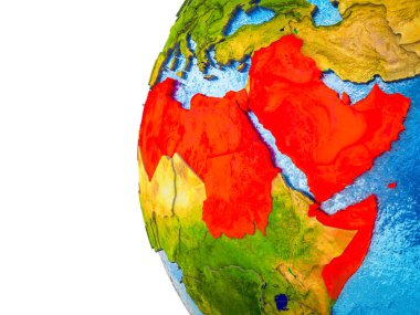 Asean üye devletler görünür ülkeler ve sulu okyanusların 3d dünya üzerinde vurgulanır. 3D çizim.
