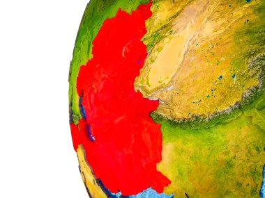 Asean üye devletler görünür ülkeler ve sulu okyanusların 3d dünya üzerinde vurgulanır. 3D çizim.