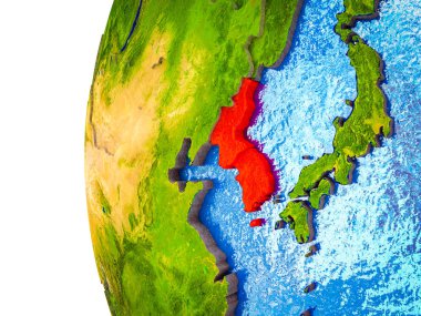 Asean üye devletler görünür ülkeler ve sulu okyanusların 3d dünya üzerinde vurgulanır. 3D çizim.