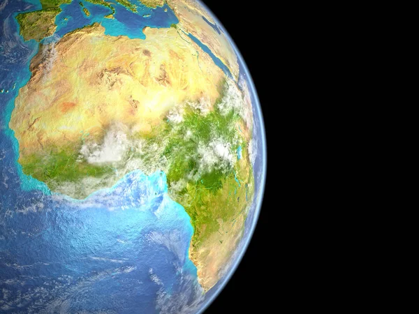 Afrika Planet Earth Uzaydan Uydu Görüntüsü Çizim Nasa Tarafından Döşenmiş — Stok fotoğraf