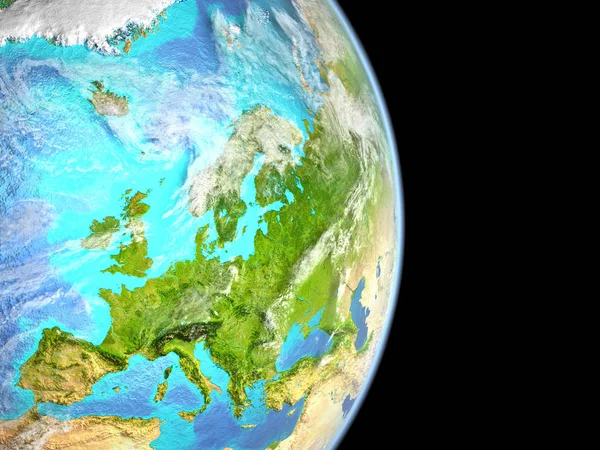 Evropa Planetě Zemi Vesmíru Satelitní Pohled Obrázek Prvky Tohoto Obrázku — Stock fotografie