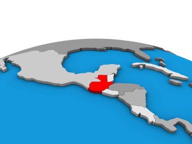 Guatemala siyasi 3d dünya üzerinde. 3D çizim.